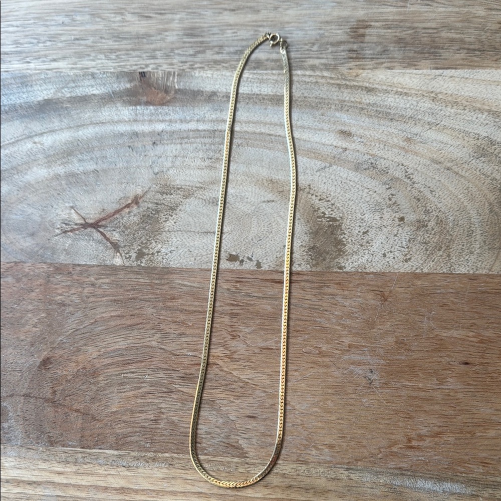 Vintage Gold Filled Necklace 19” herringbone